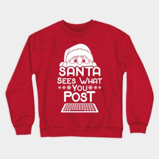 Funny Santa Claus Christmas Social Media Tiktok Internet Meme Crewneck Sweatshirt